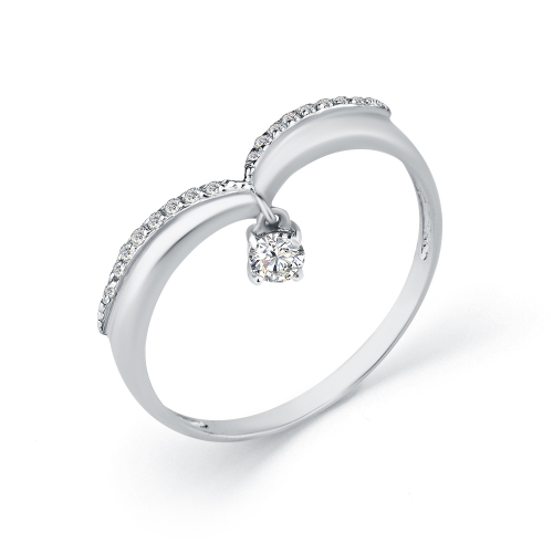 Inel din aur alb cu pietre Cubic zirconia