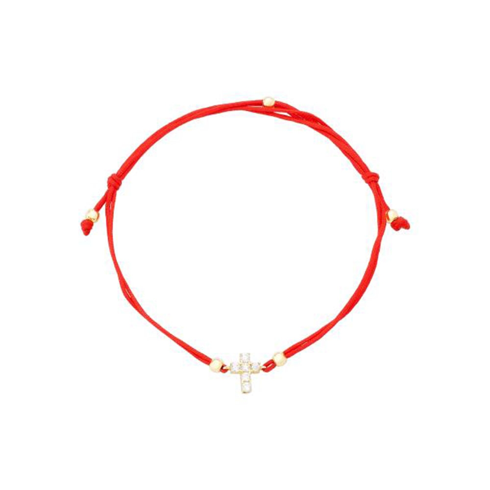 Brățară din aur galben cu pietre Cubic Zirconia Incolor, Textil