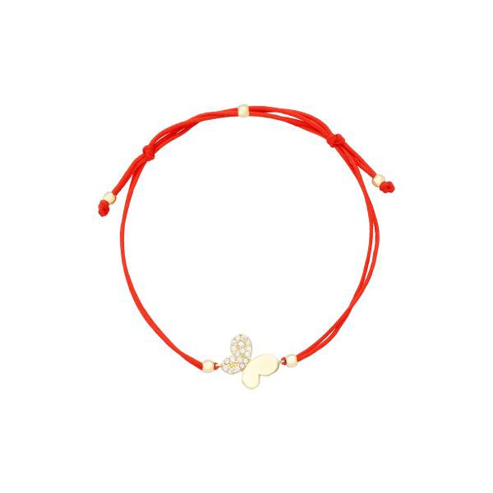 Brățară din aur galben cu pietre Cubic Zirconia Incolor, Textil