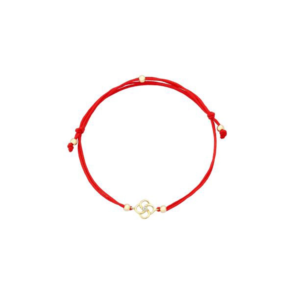 Brățară din aur galben cu pietre Cubic Zirconia Incolor, Textil