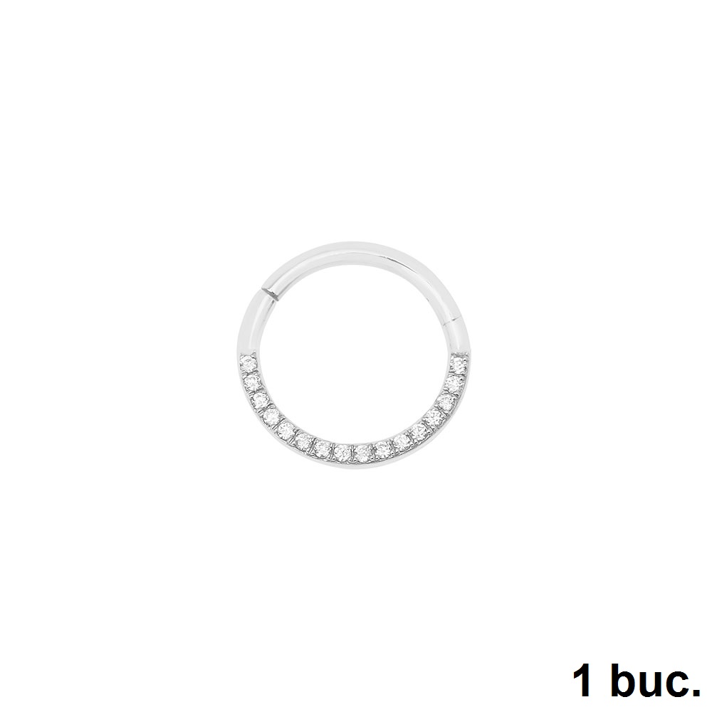 Cercel din aur alb cu pietre Diamant