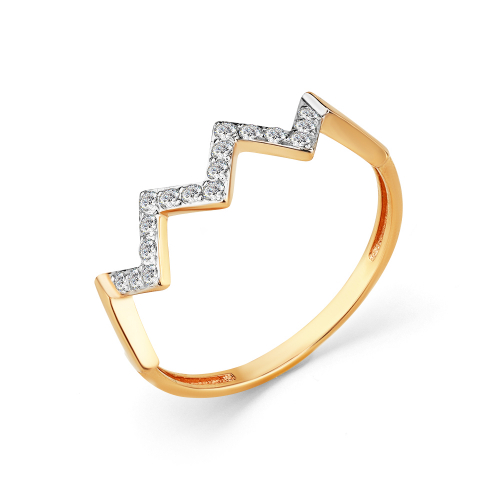 Inel din aur roșu cu pietre Cubic zirconia