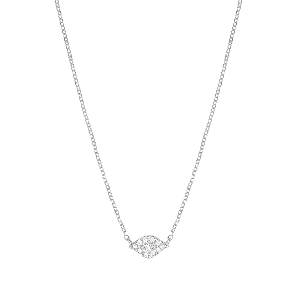 Colier din aur alb cu pietre Diamant