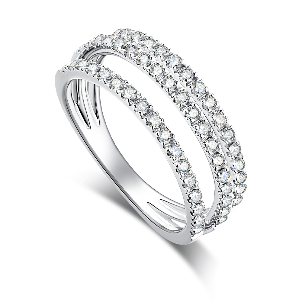 Inel din aur alb cu pietre Diamant