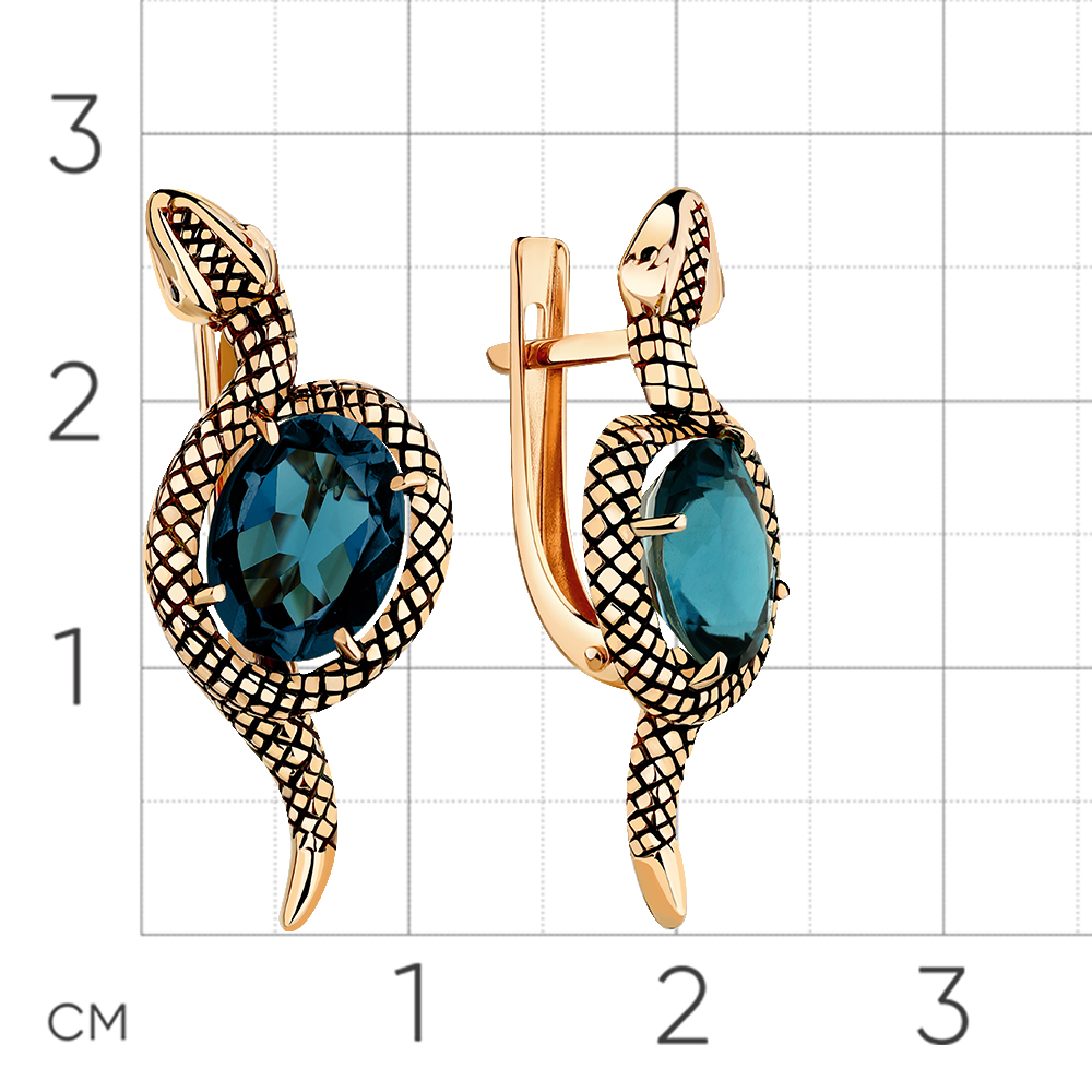 Cruce din aur roșu cu pietre Cubic zirconia, Topaz London