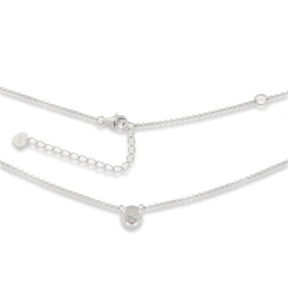 Colier din argint  cu pietre Cubic Zirconia Incolor