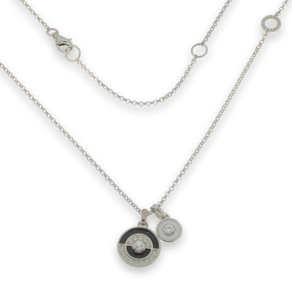 Colier din argint  cu pietre Cubic Zirconia Incolor, Finift