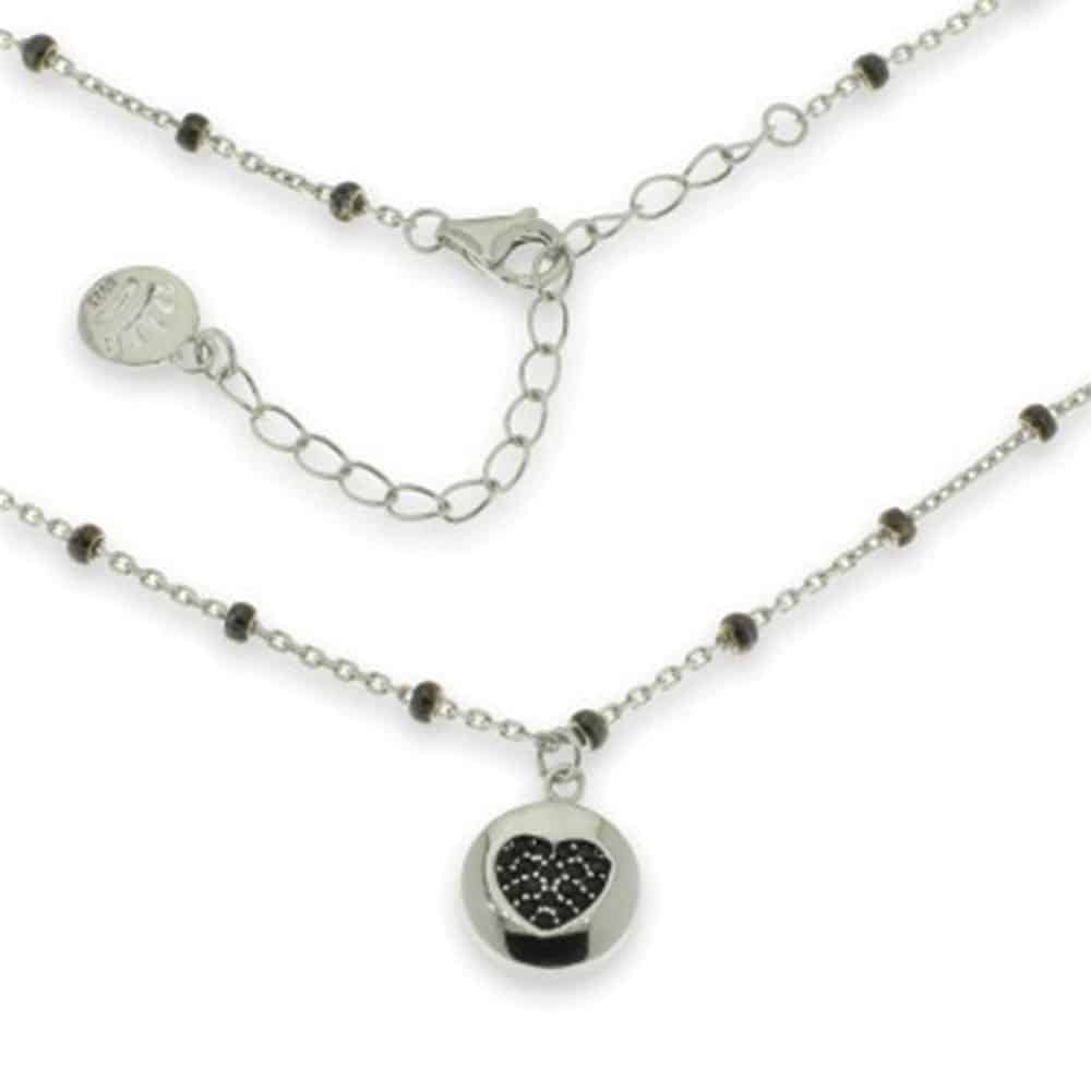 Colier din argint  cu pietre Cubic Zirconia Negru
