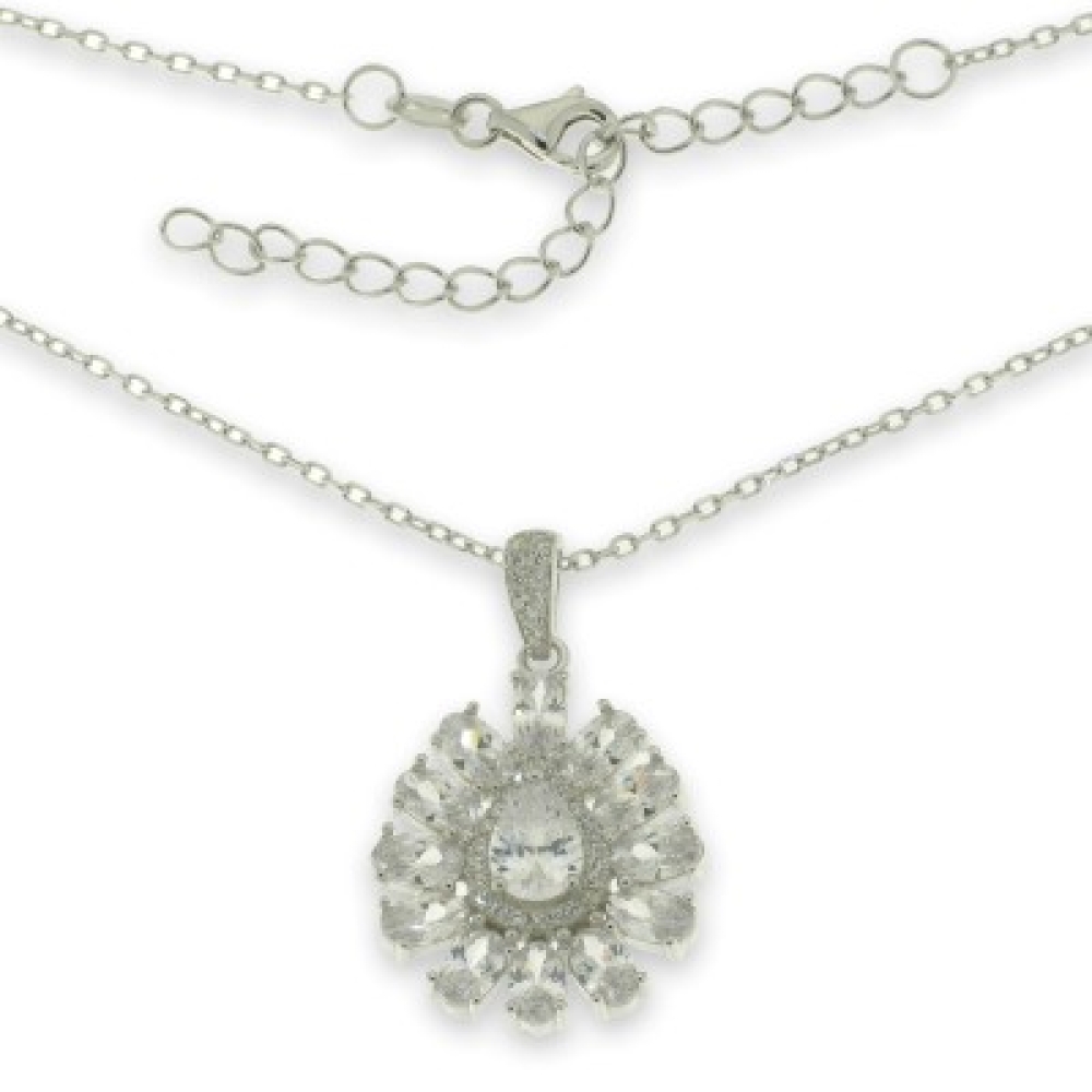 Colier din argint  cu pietre Cubic Zirconia Incolor