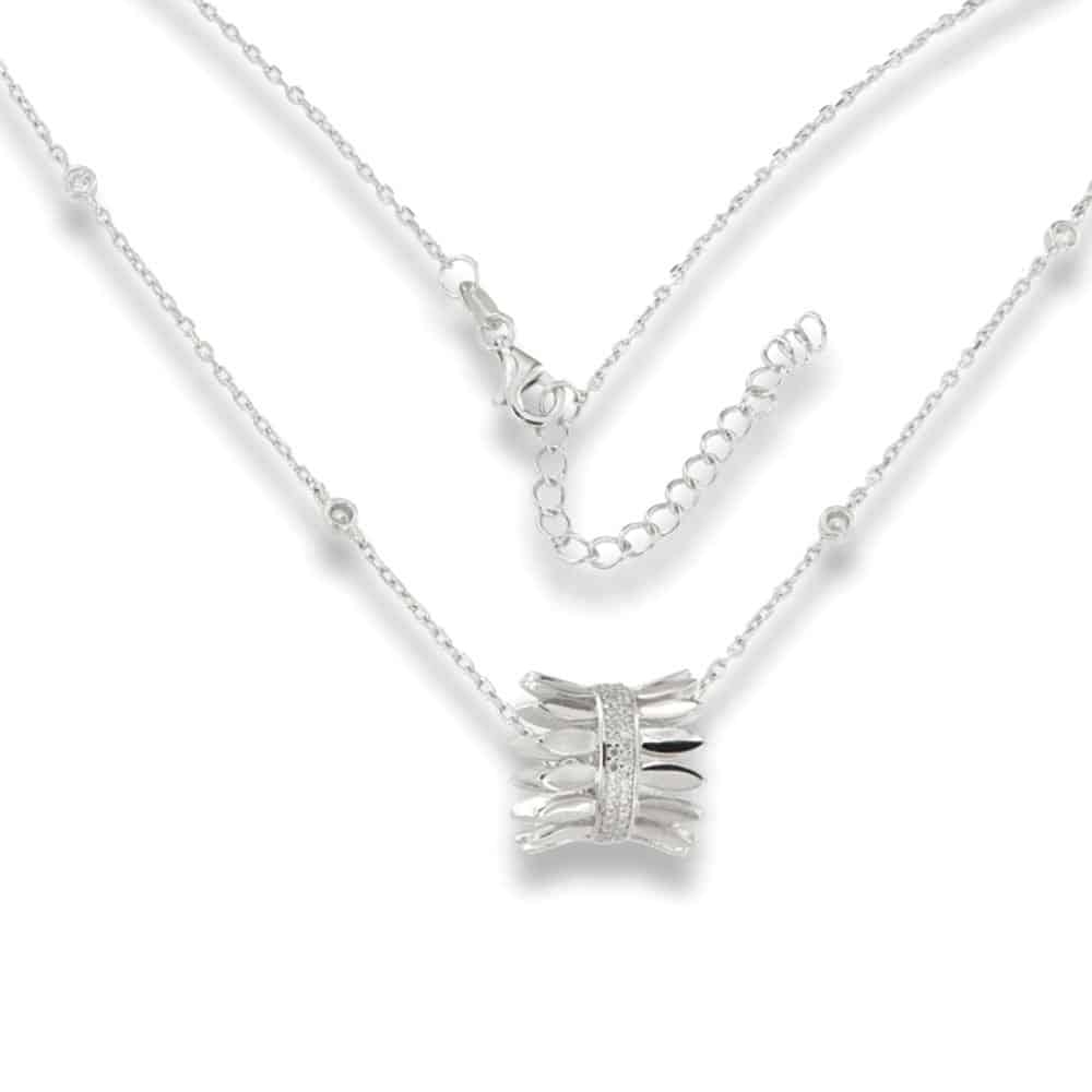 Colier din argint  cu pietre Cubic Zirconia Incolor