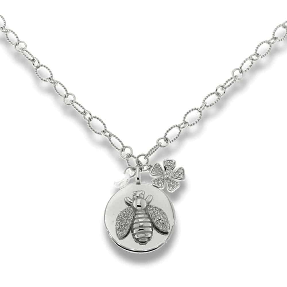 Colier din argint  cu pietre Cubic Zirconia Incolor