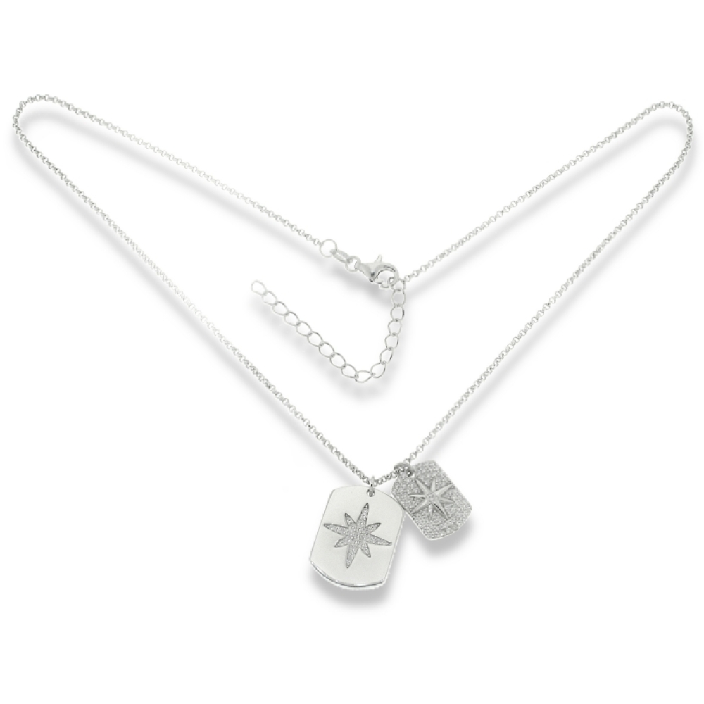 Colier din argint  cu pietre Cubic Zirconia Incolor