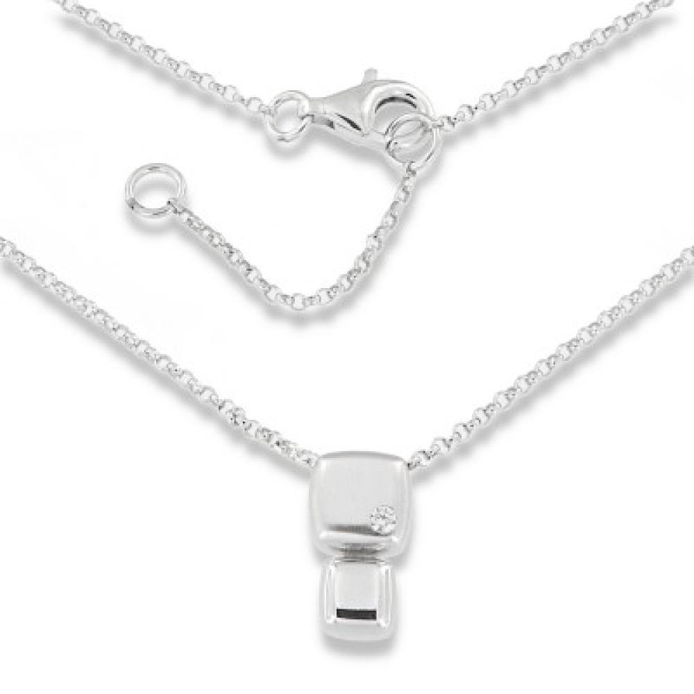 Colier din argint  cu pietre Cubic Zirconia Incolor