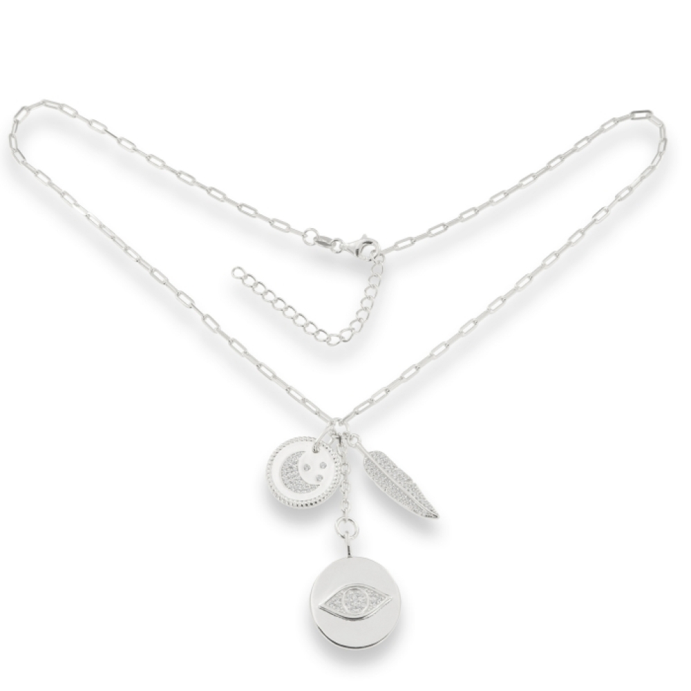 Colier din argint  cu pietre Cubic Zirconia Incolor