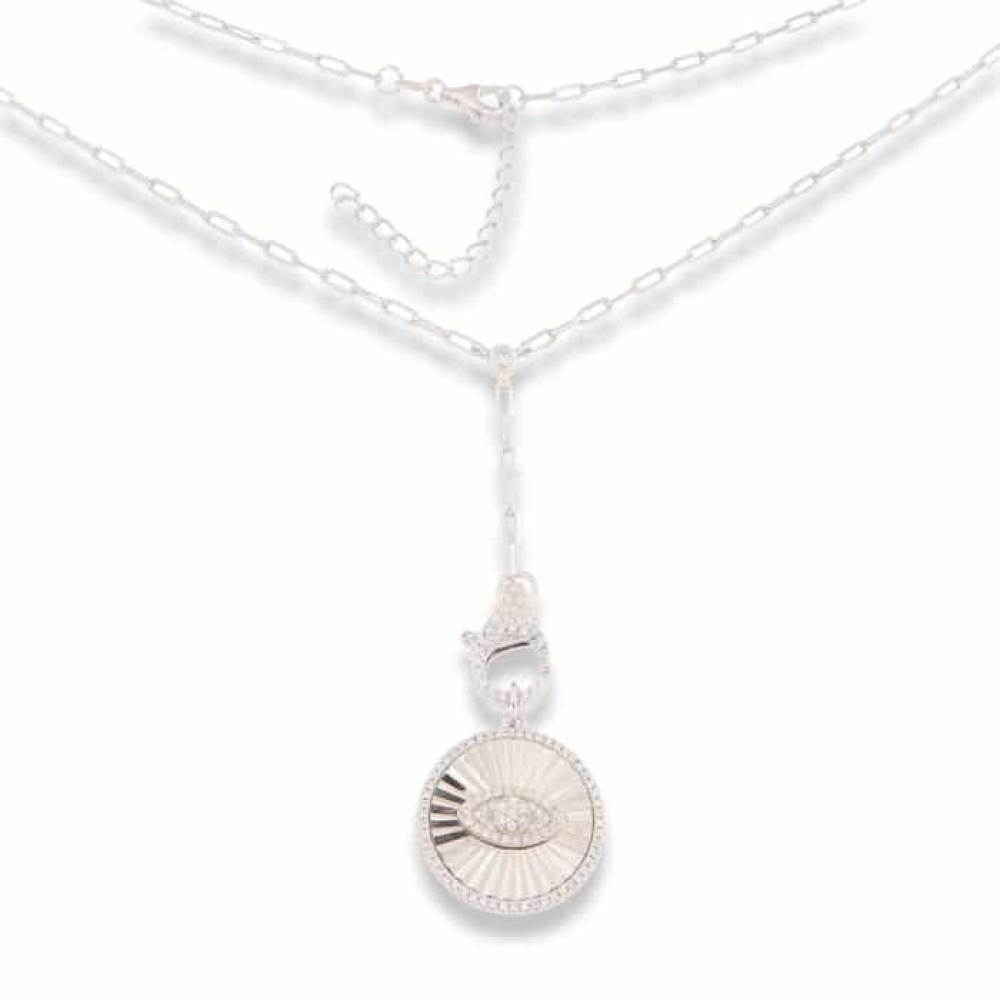 Colier din argint  cu pietre Cubic Zirconia Incolor