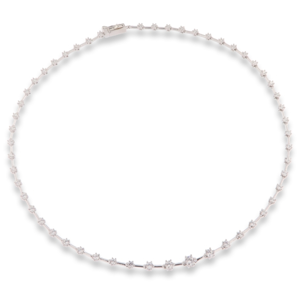 Colier din argint  cu pietre Cubic Zirconia Incolor