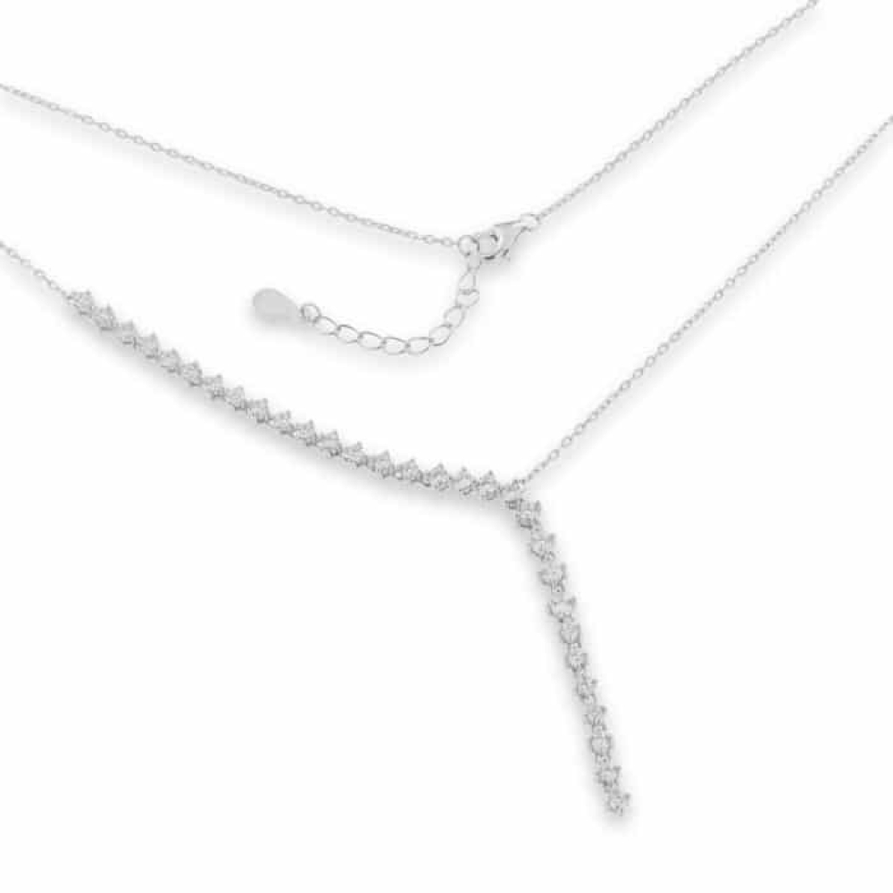 Colier din argint  cu pietre Cubic Zirconia Incolor