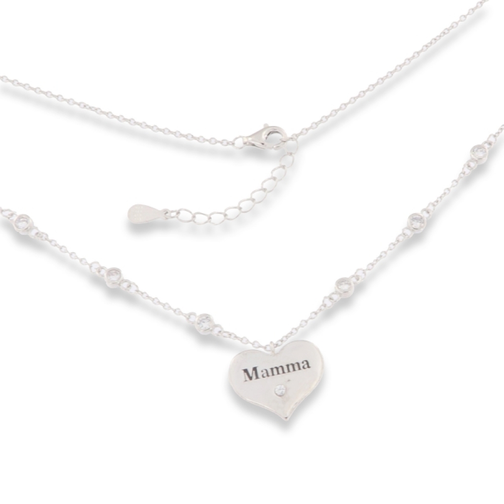 Colier din argint  cu pietre Cubic Zirconia Incolor
