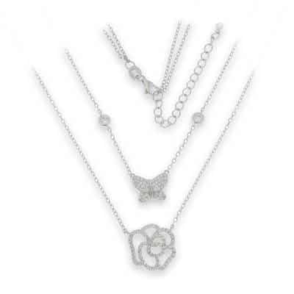 Colier din argint  cu pietre Cubic Zirconia Incolor