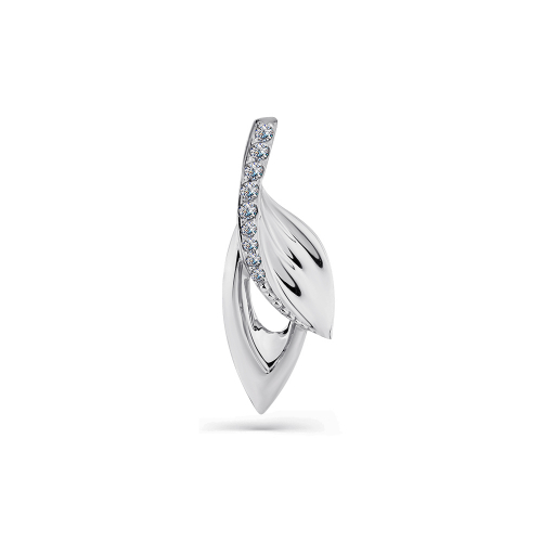Pandantiv din aur alb cu pietre Cubic zirconia