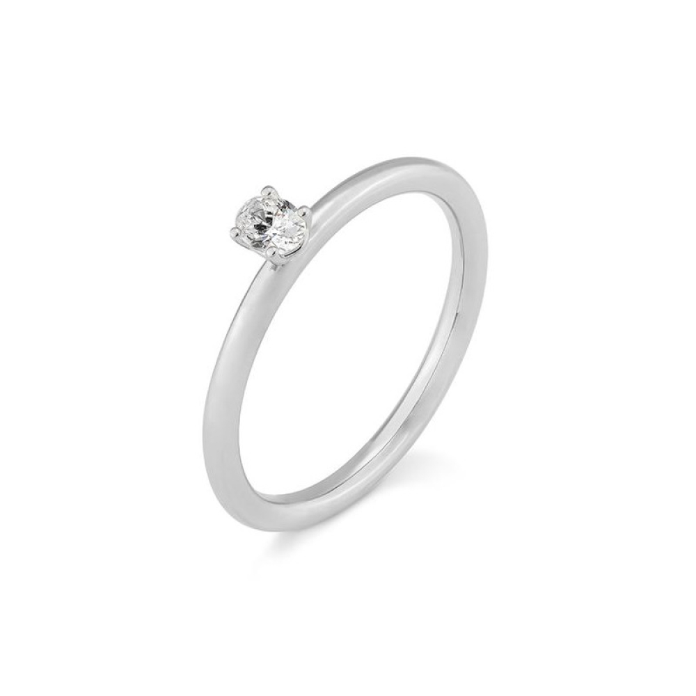 Inel din aur alb cu pietre Diamant