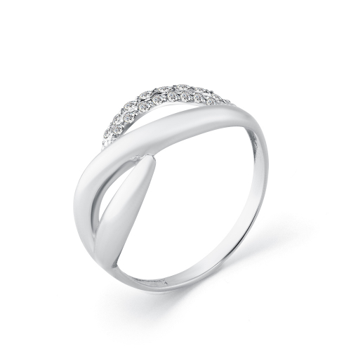 Inel din aur alb cu pietre Cubic zirconia