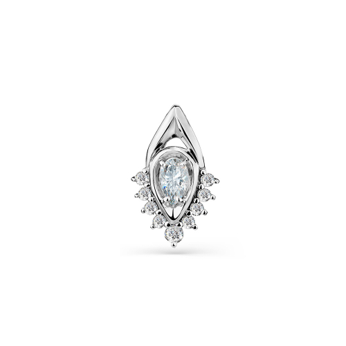 Pandantiv din aur alb cu pietre Cubic Zirconia Incolor