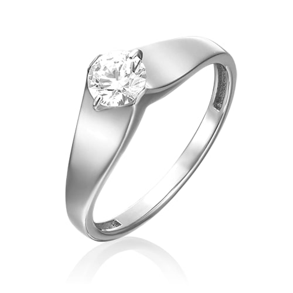 Inel din aur alb cu pietre Cubic Zirconia Incolor