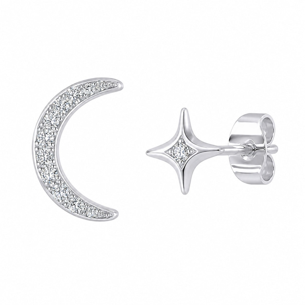Cercei Pusete din argint  cu pietre Cubic Zirconia Incolor