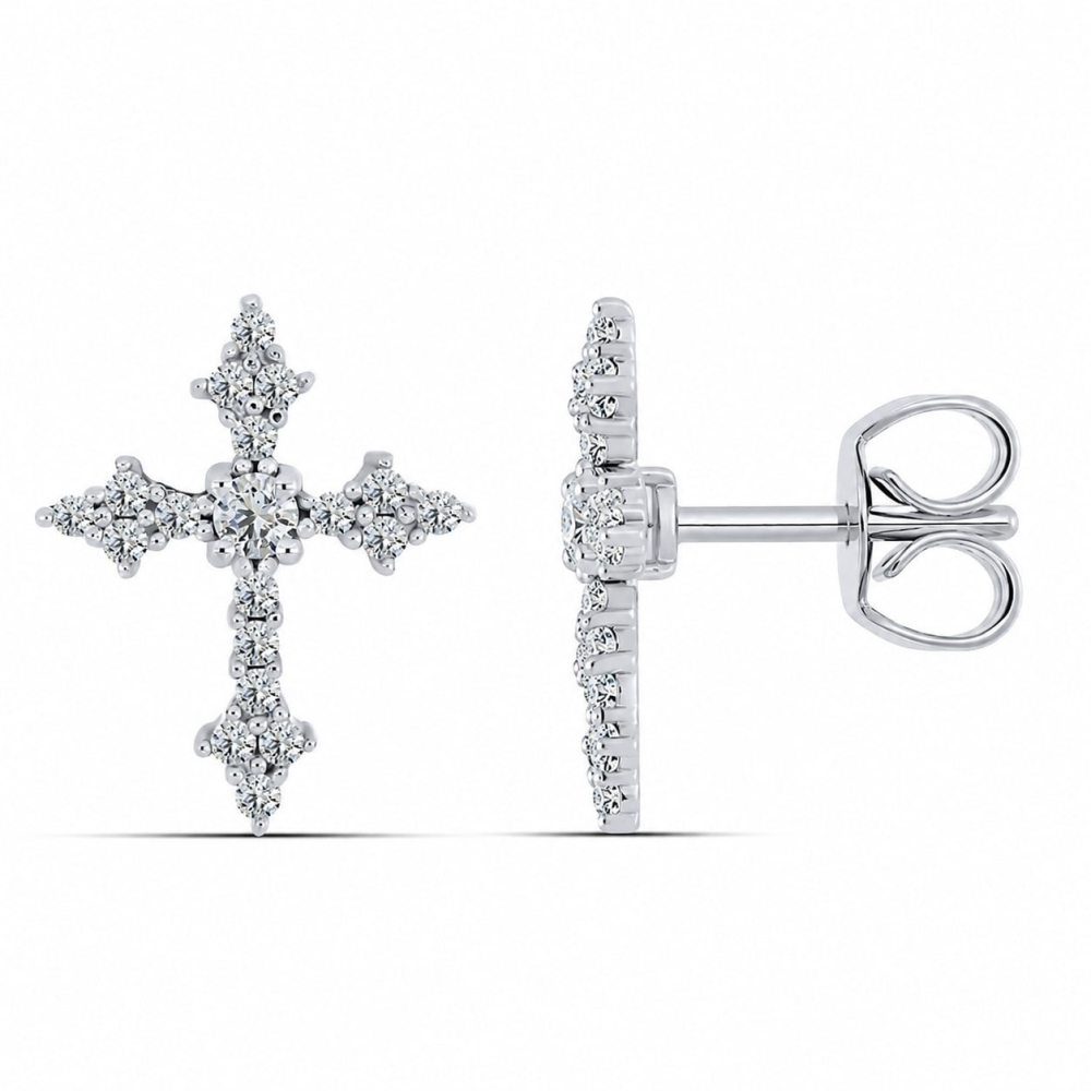 Cercei Pusete din argint  cu pietre Cubic Zirconia Incolor