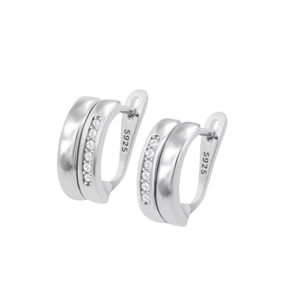 Cercei din argint cu Cubic Zirconia Incolor