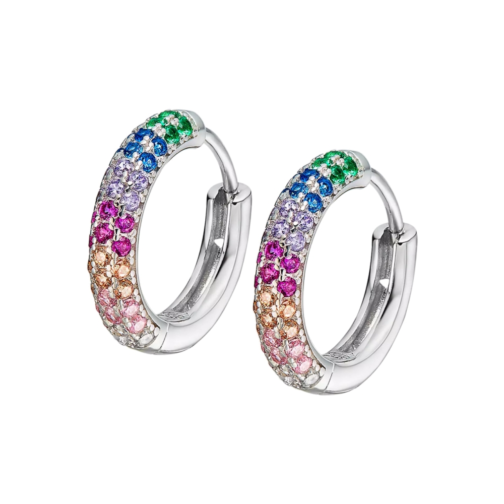 Cercei din argint cu Cubic Zirconia Multicoloră