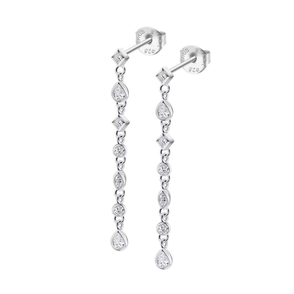 Cercei din argint cu Cubic Zirconia Incolor