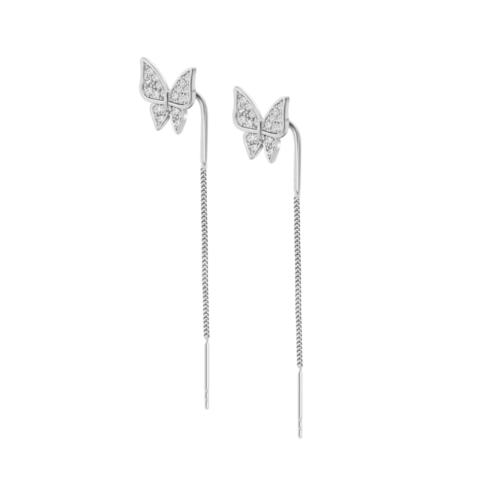 Cercei din argint cu Cubic Zirconia Incolor