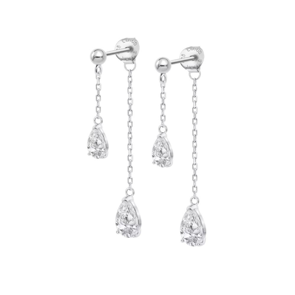 Cercei din argint cu Cubic Zirconia Incolor