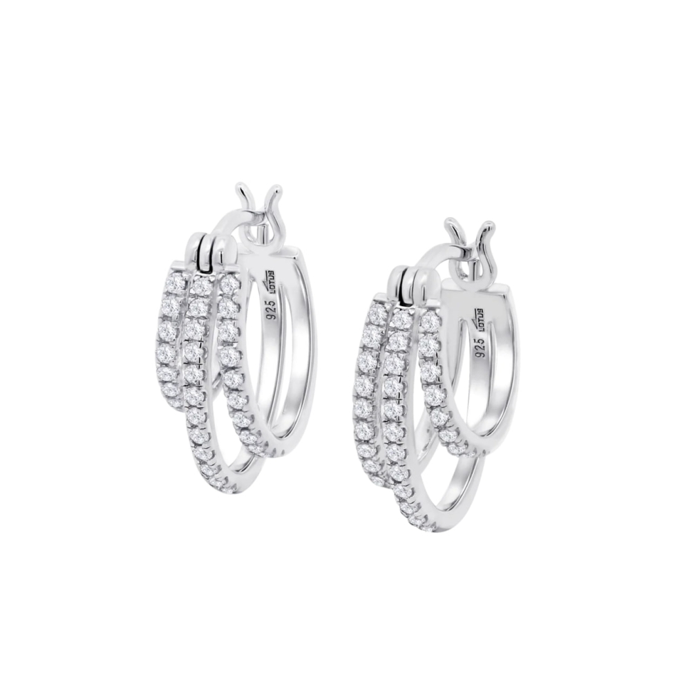 Cercei din argint cu Cubic Zirconia Incolor