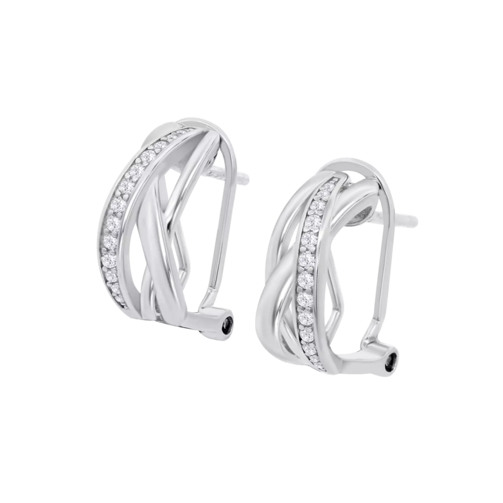 Cercei din argint cu Cubic Zirconia Incolor