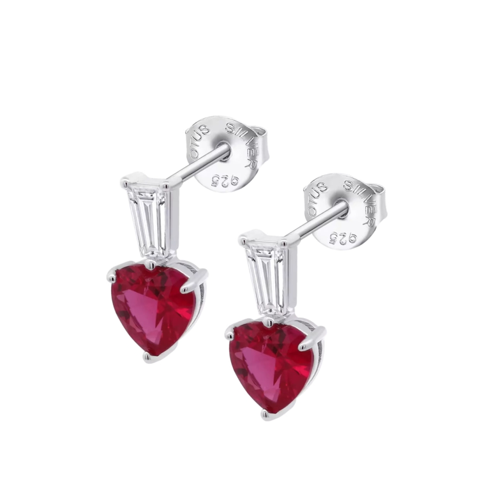 Cercei din argint cu Cubic Zirconia Incolor, Cubic Zirconia Roz