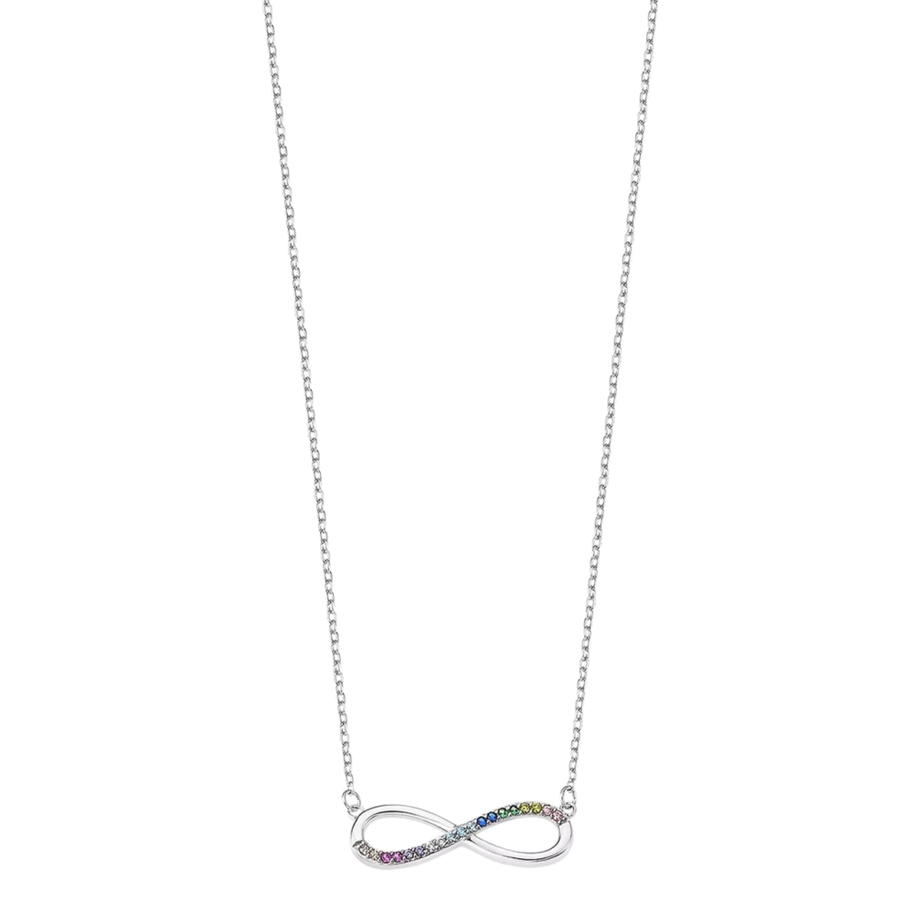Colier din argint cu Cubic Zirconia Multicoloră