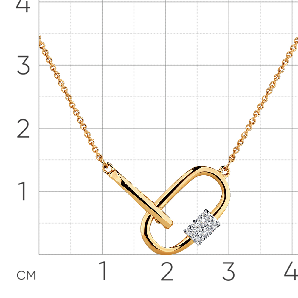 Colier din aur roșu cu pietre Cubic Zirconia Incolor