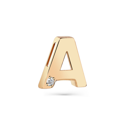 Pandantiv din aur roșu cu pietre Cubic Zirconia Incolor