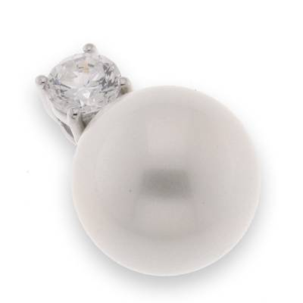 Pandantiv din argint  cu pietre Cubic Zirconia Incolor, Perla Imit.