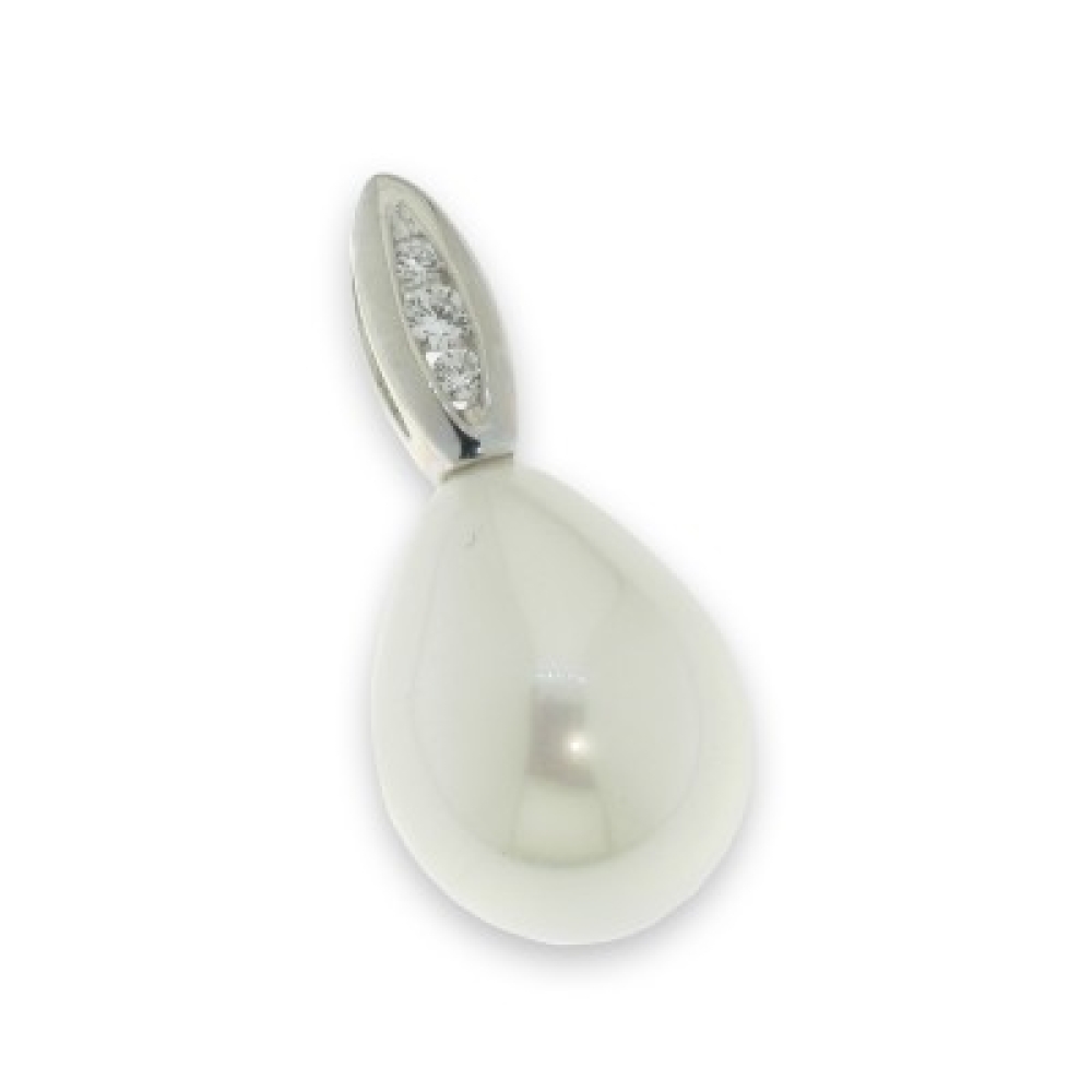 Pandantiv din argint  cu pietre Cubic Zirconia Incolor, Perla Imit.
