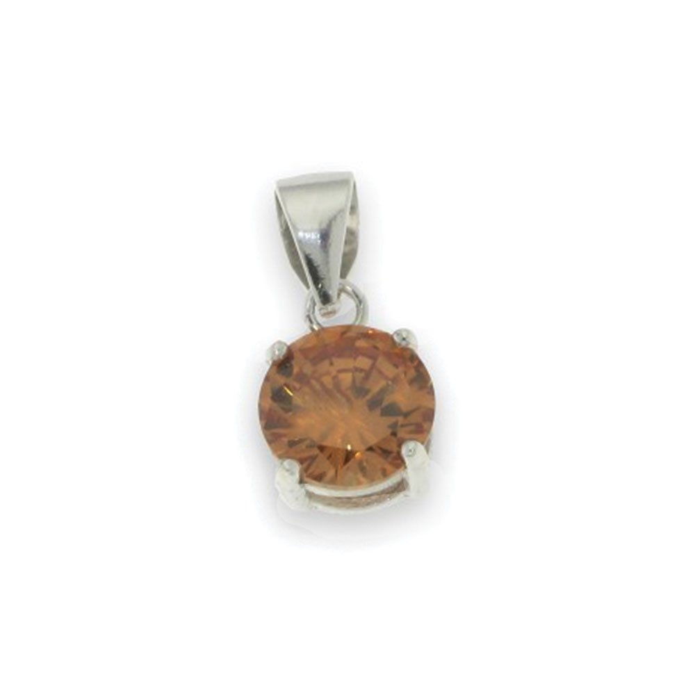 Pandantiv din argint  cu pietre Cubic Zirconia Orange
