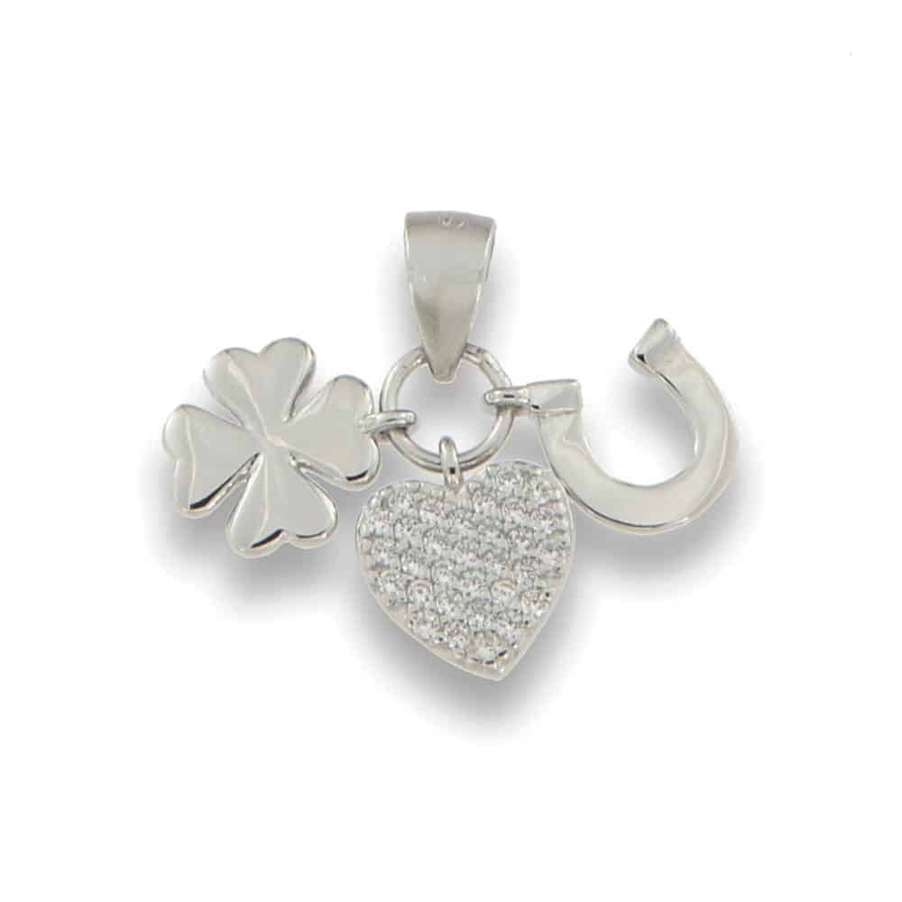 Pandantiv din argint  cu pietre Cubic Zirconia Incolor