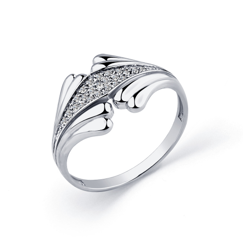 Inel din aur alb cu pietre Cubic Zirconia Incolor