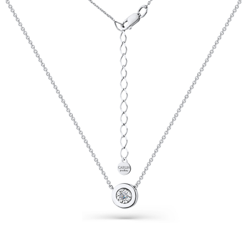 Colier din aur alb cu pietre Cubic zirconia