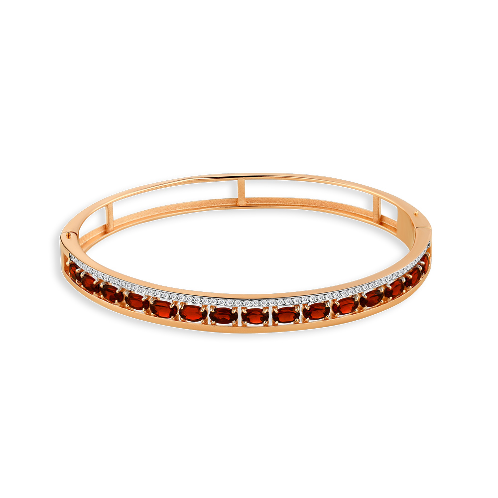 Brățară din aur roșu cu pietre Cubic Zirconia Incolor, Granat