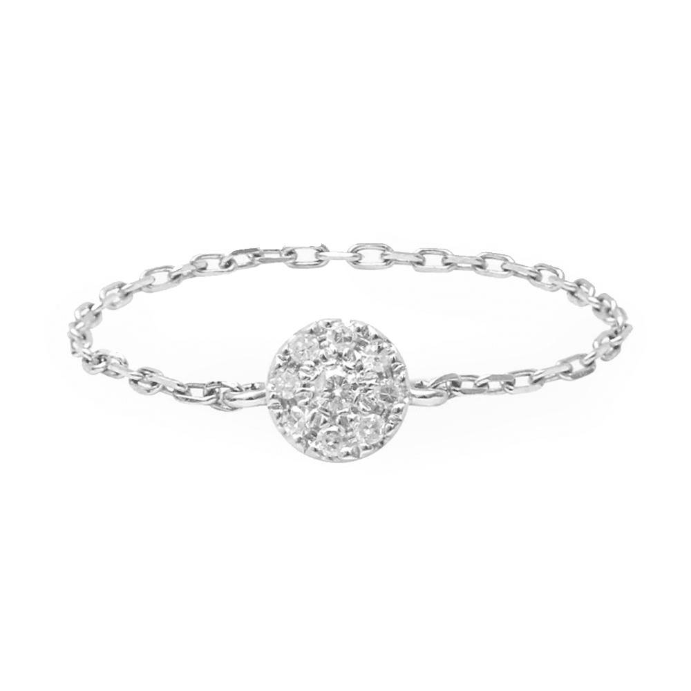 Inel din aur alb cu pietre Diamant
