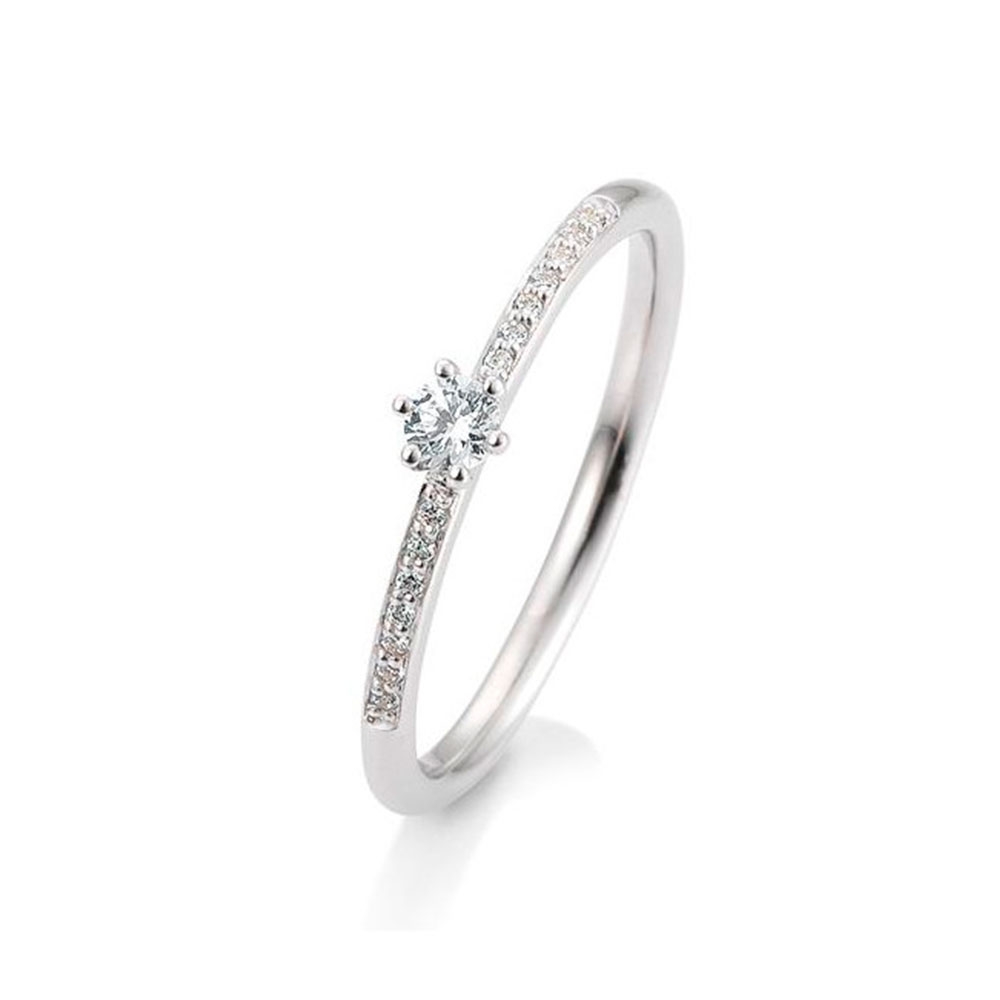 Inel din aur alb cu pietre Diamant